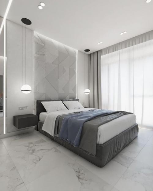 Строгий дизайн - проект квартиры без ярких акцентов. 06