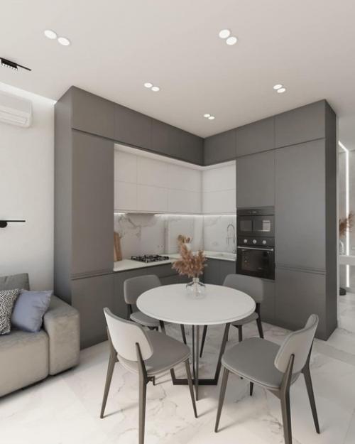 Строгий дизайн - проект квартиры без ярких акцентов. 01