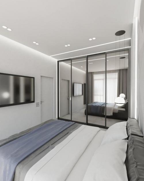 Строгий дизайн - проект квартиры без ярких акцентов. 07