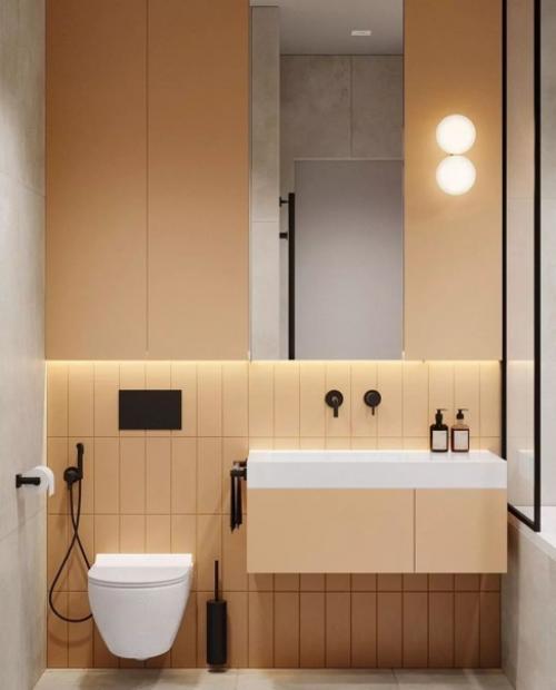 Современный и стильный дизайн - проект квартиры с яркими акцентами и практичным зонированием спального места. 08