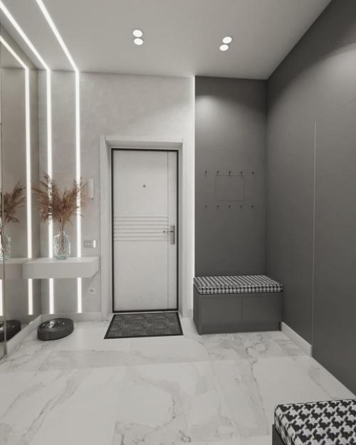 Строгий дизайн - проект квартиры без ярких акцентов. 05