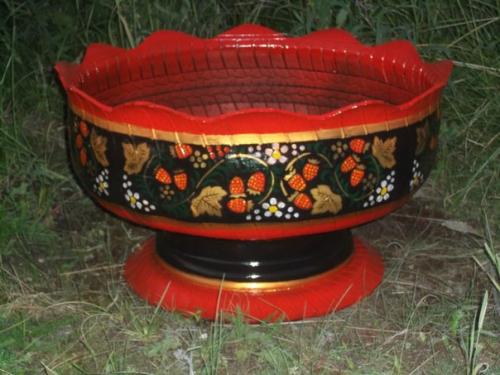 Уличный вазон из покрышки. 03 Уличный вазон из покрышки. 03