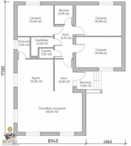 Большой кирпичный дом с хорошей планировкой! 02