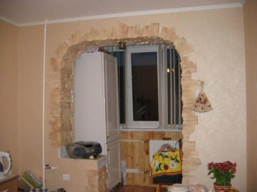 Объедение кухни и лоджии. 02