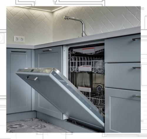 Кухонный гарнитур. В скандинавском стиле кухонный гарнитур прост и лаконичен. 02