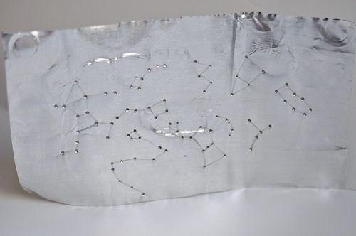 Ночник Звездное Небо из банки и фольги. 01