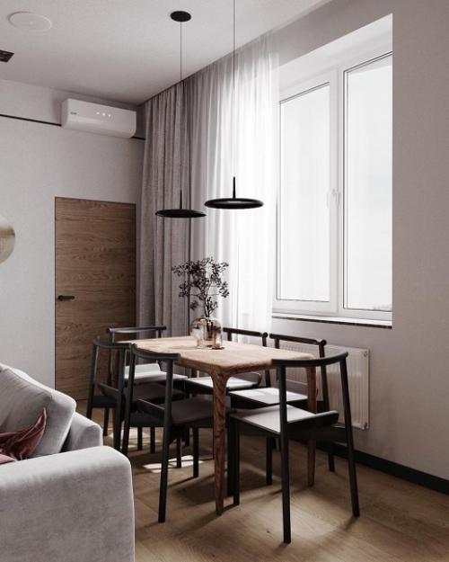 Яркая кухня - гостиная, площадью 32 кв. 06