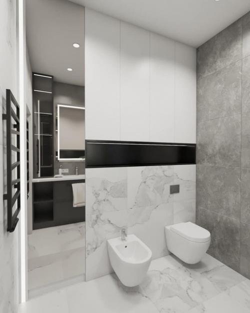 Строгий дизайн - проект квартиры без ярких акцентов. 09