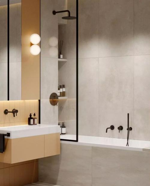 Современный и стильный дизайн - проект квартиры с яркими акцентами и практичным зонированием спального места. 09