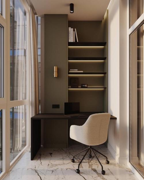 Интерьер просторной лоджии. 04