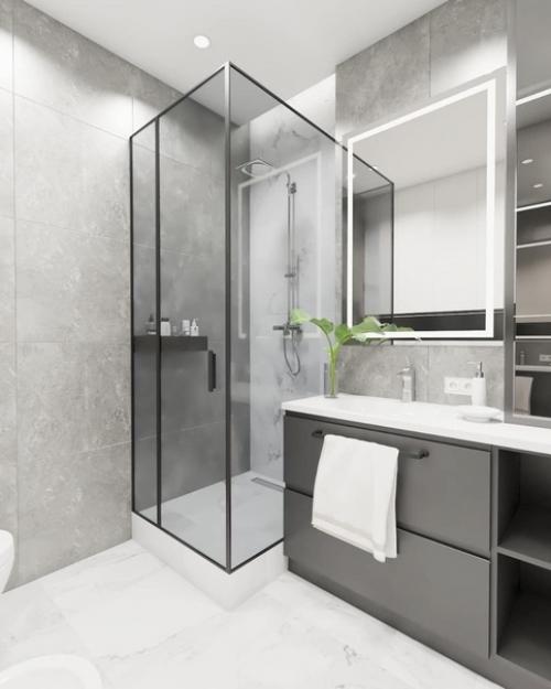 Строгий дизайн - проект квартиры без ярких акцентов. 08