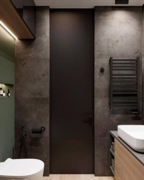 Интерьер небольшого санузла в спальне. 03