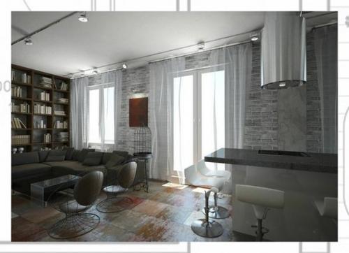 Студия в стиле лофт в Петербурге: дизайнер Мария Василенко. 06