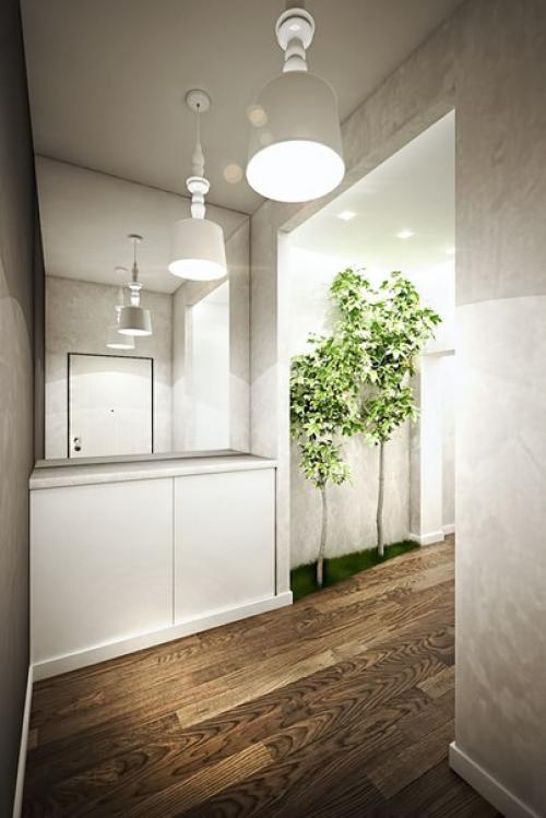 Бирюзовый цвет в интерьере компактной квартиры с открытой планировкой. 01