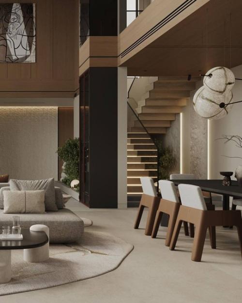 Мы начнём утро понедельника с шикарного интерьера виллы под Санкт-петербургом уютное и стильное сочетание оттенков и декора. 04