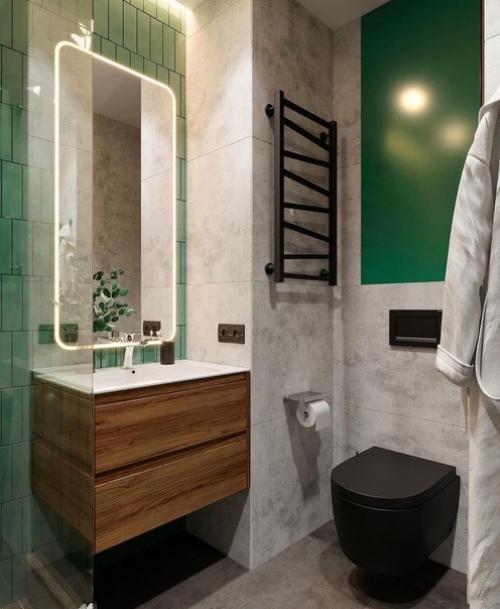 Сочные оттенки зелёного все помещения этого проекта объединяют. 08