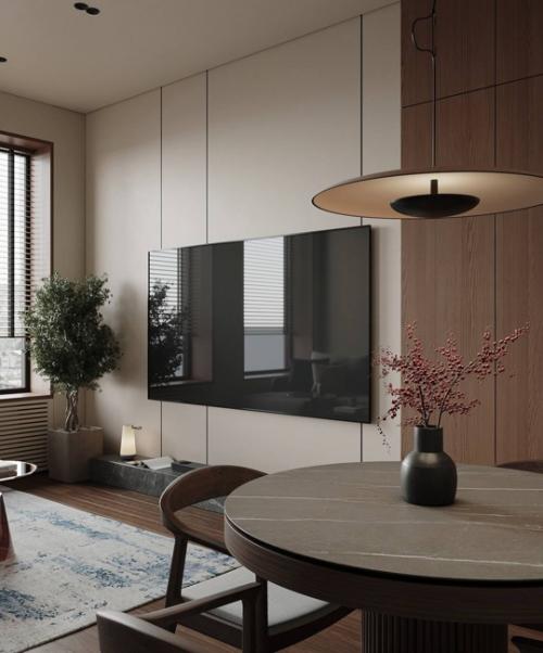 Стильный и современный интерьер квартиры в светлых тонах. 01