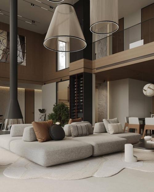 Мы начнём утро понедельника с шикарного интерьера виллы под Санкт-петербургом уютное и стильное сочетание оттенков и декора. 01