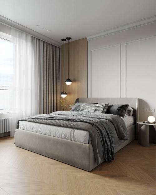 10 кадров интерьера светлой Лёгкой и стильной квартиры с акцентами. 03