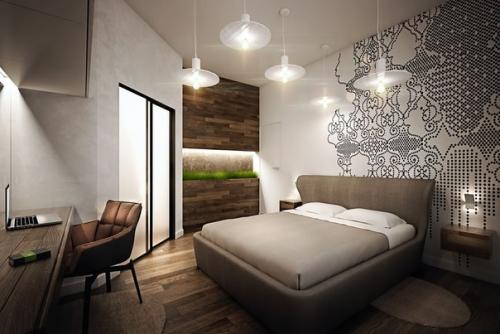 Бирюзовый цвет в интерьере компактной квартиры с открытой планировкой. 05