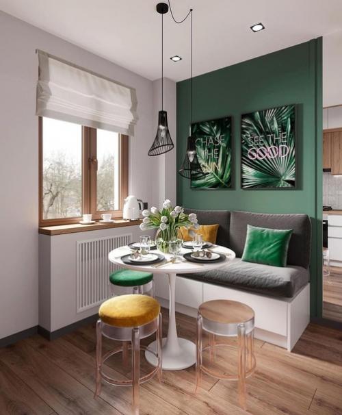 Сочные оттенки зелёного все помещения этого проекта объединяют. 04