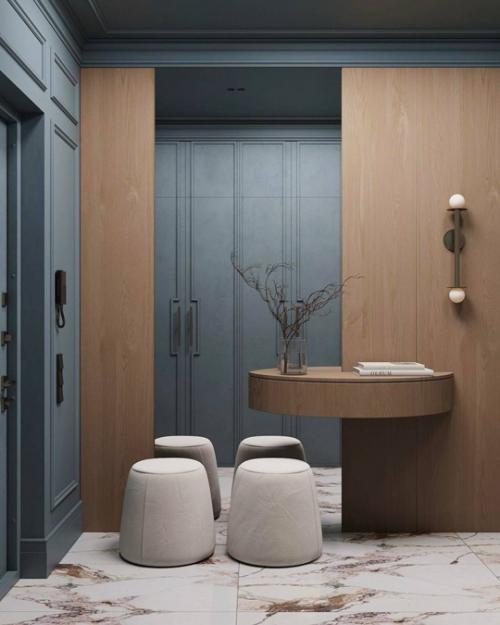 Как вам такой насыщенный и стильный интерьер прихожей. 03