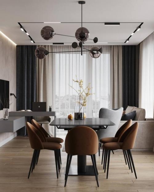 Дизайн кухни в приятных теплых тонах, которые создают уютную и комфортную атмосферу. 06