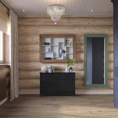 Спальня в бревенчатом доме из кедра - это не просто помещение для сна, а пространство, где отдых начинается с первого взгляда. 03