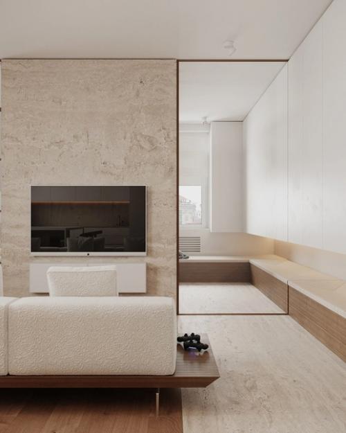 Очень интересный интерьер с нотками скандинавского стиля и минимализма. 03