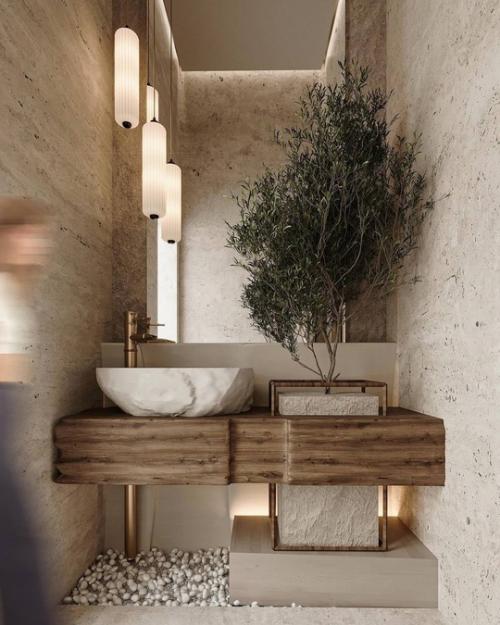 Необычное решение с домашним растением в интерьере кухни. 04