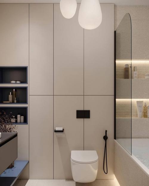 Интерьер спальни в легких тонах. 06