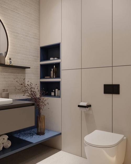 Интерьер спальни в легких тонах. 08