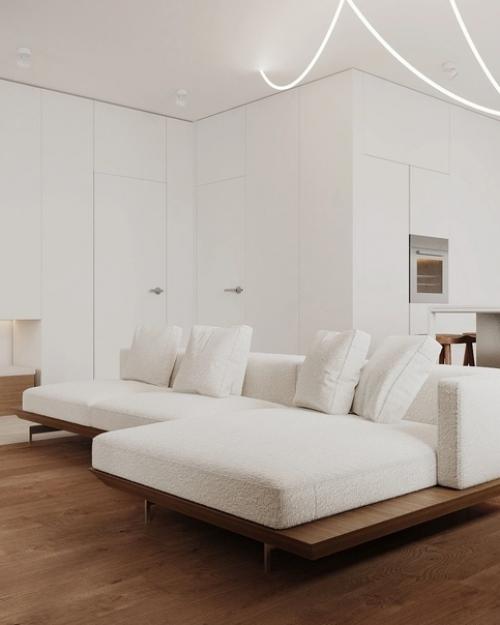 Очень интересный интерьер с нотками скандинавского стиля и минимализма. 01