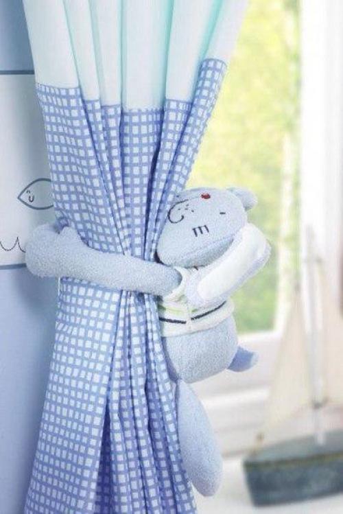 Милые идеи подхватов для штор в детской комнате. 07