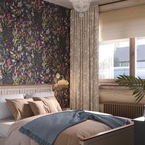 Спальня в бревенчатом доме из кедра - это не просто помещение для сна, а пространство, где отдых начинается с первого взгляда. 02