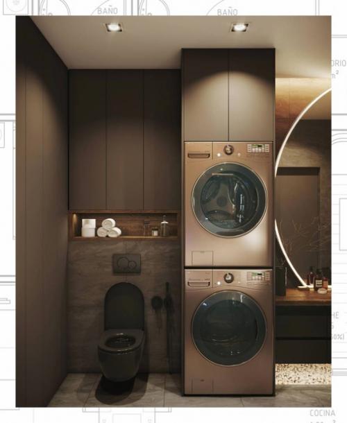 Ванная комната в теплых оттенках. 01