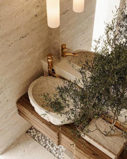 Необычное решение с домашним растением в интерьере кухни. 05