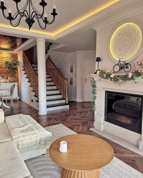 Этот интерьер - воплощение загородного уюта в современном прочтении. 01