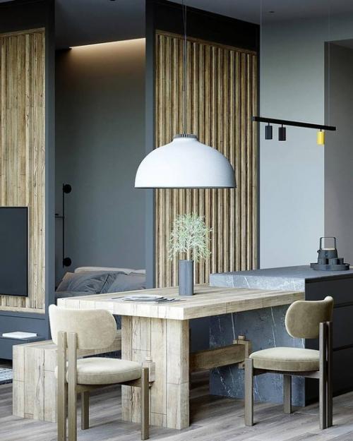 Лаконичный интерьер стильной квартиры в серых тонах. 01