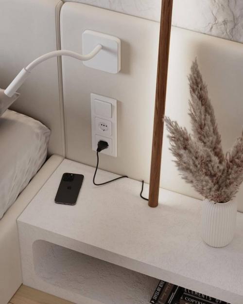 Аскетичный дизайн спальни для любителей светлых интерьеров с элементами эко стиля. 04