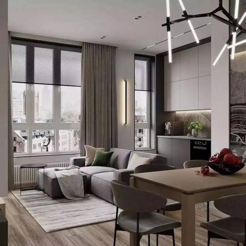 Объединяя кухню и гостиную, всегда возникает вопрос, как сочетать функциональность кухни с эстетикой гостиной? 01