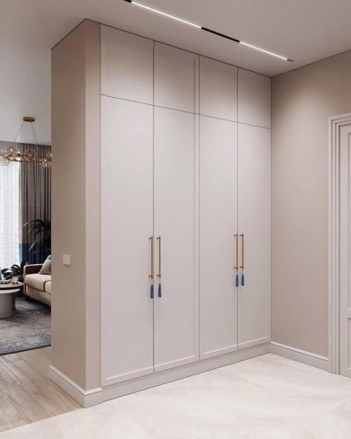 Лёгкий лаконичный интерьер прихожей и кухни - гостиной в современной классике. 06