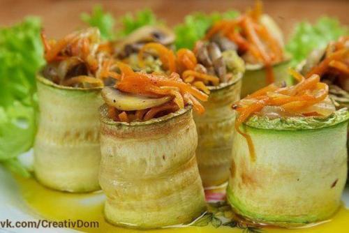 Топ - 6 рецептов кабачковых рулетов. 02