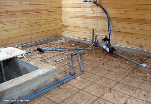 Залить полы в бане под слив. 02