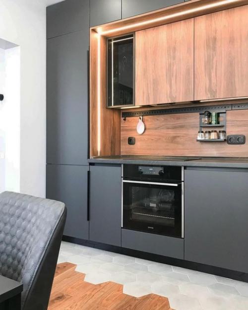 Классическое сочетание матового и дерева. 02