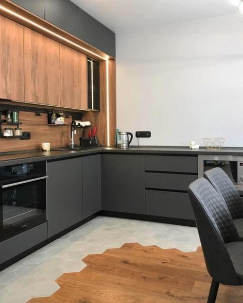 Классическое сочетание матового и дерева. 01