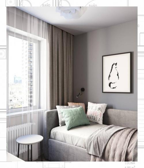 Раздвижные двери - удобный прием зонирования. 02