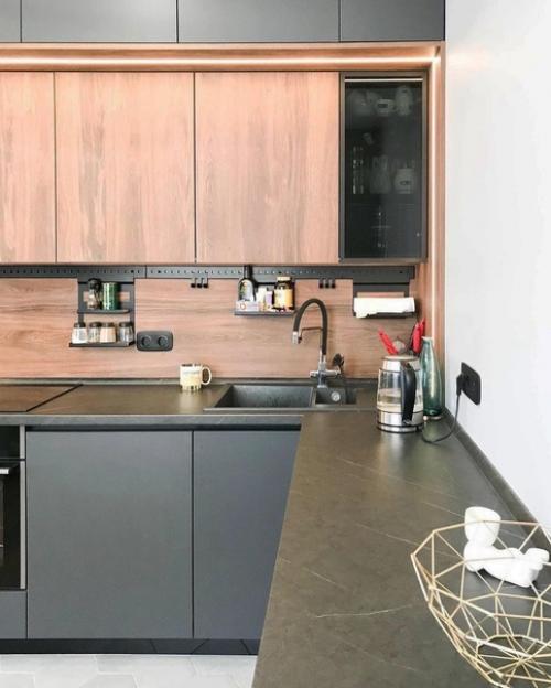 Классическое сочетание матового и дерева. 03