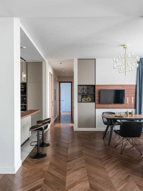 Серо-голубая квартира на набережной - настоящее воплощение гармонии с природой и современного стиля. 02 Серо-голубая квартира на набережной - настоящее воплощение гармонии с природой и современного стиля. 02