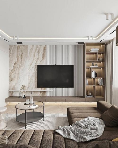 Интерьер кухни - гостиной в светлых тонах имеет ряд преимуществ: 05